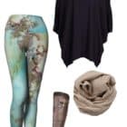 Leggings Copper Abstract Art Leggings Outfit Ideas 1