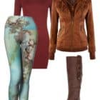 Leggings Copper Abstract Art Leggings Outfit Ideas 2