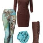 Leggings Copper Abstract Art Leggings Outfit Ideas 3