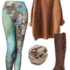 Leggings Copper Abstract Art Leggings Outfit Ideas 4