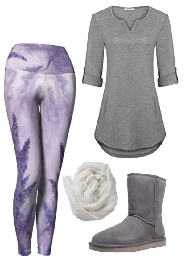 Leggings Lavender Watercolor Leggings Outfit Ideas 3
