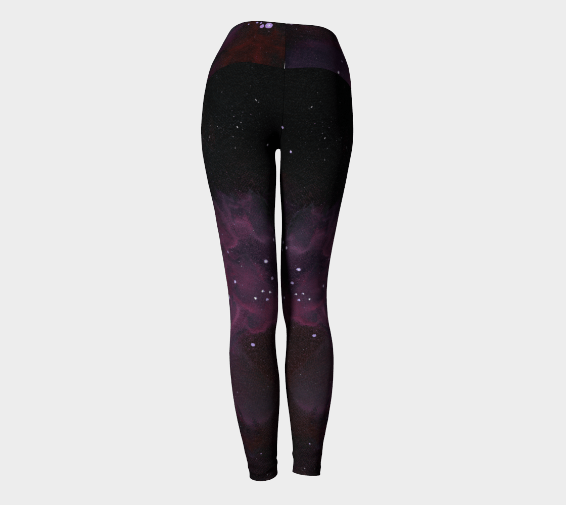 Alexandra Collection Purple Galaxy Athletic Workout Leggings
