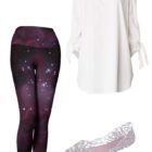 Leggings Purple Galaxy Leggings Outfit Ideas 1