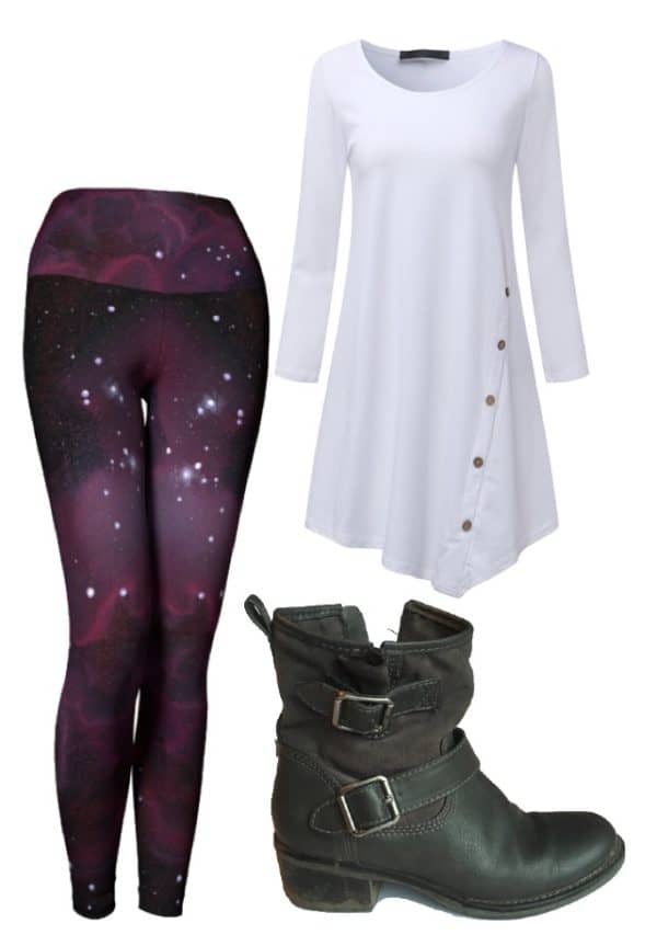 Leggings Purple Galaxy Leggings Outfit Ideas 2