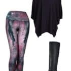 Leggings Red Abstract Art Leggings Outfit Ideas 1