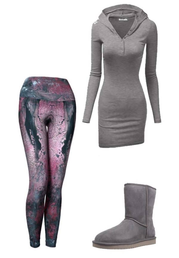 Leggings Red Abstract Art Leggings Outfit Ideas 4