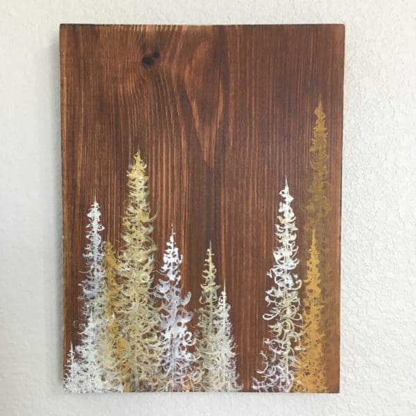 Original Painting Trees on Wood 1 5
