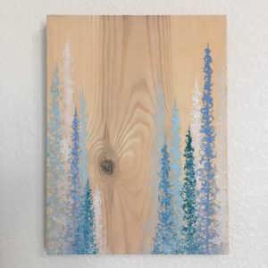 Original Painting Trees on Wood 13 4 1