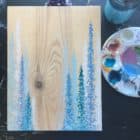 Original Painting Trees on Wood 13 7