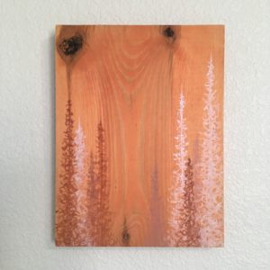 Original Painting Trees on Wood 14 3