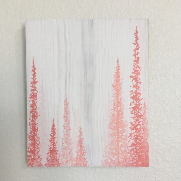 Original Painting Trees on Wood 16 4