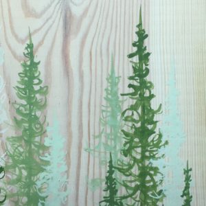 Original Painting Trees on Wood 3 1