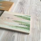 Original Painting Trees on Wood 3 7 1