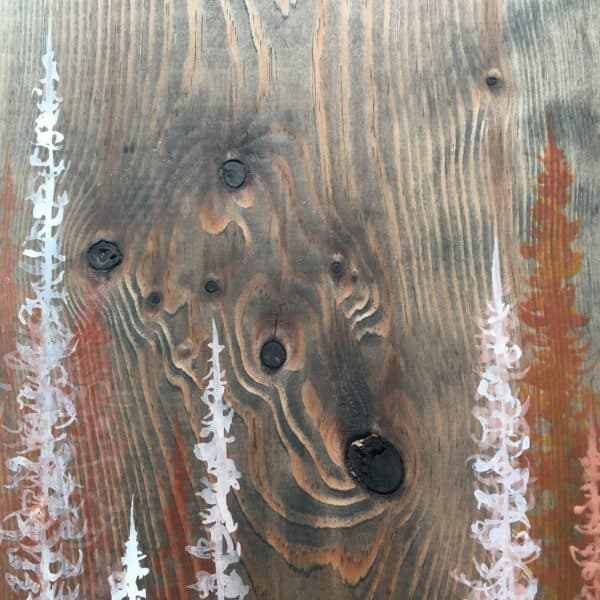 Original Painting Trees on Wood 4 4