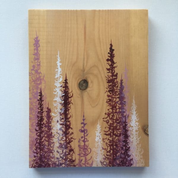 Original Painting Trees on Wood 5 2