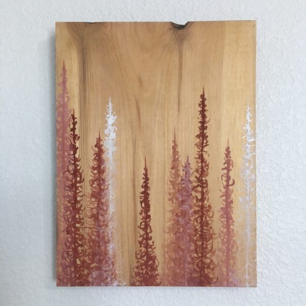 Original Painting Trees on Wood 9 3